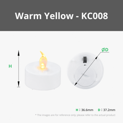 D37.2x36.6mm LED Flame Tea Light Lumânări Set (12pcs)