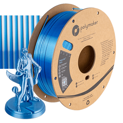 PolyLite PLA-Beluga Silk Silver-Albastru