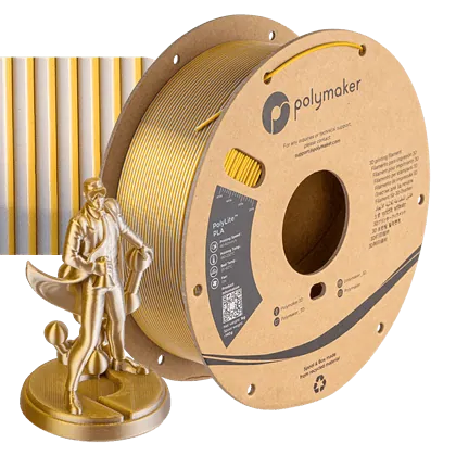 PolyLite PLA - Aur de mătase - Argint - Polymaker
