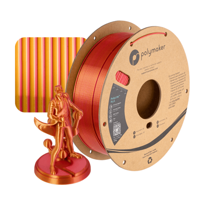 PolyLite PLA - Aur de mătase - Roșu - Polymaker