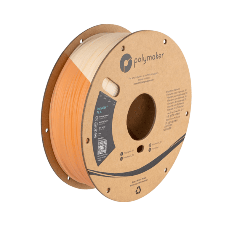 PolyLite PLA - schimbarea culorii UV de la natural la portocaliu- Polymaker