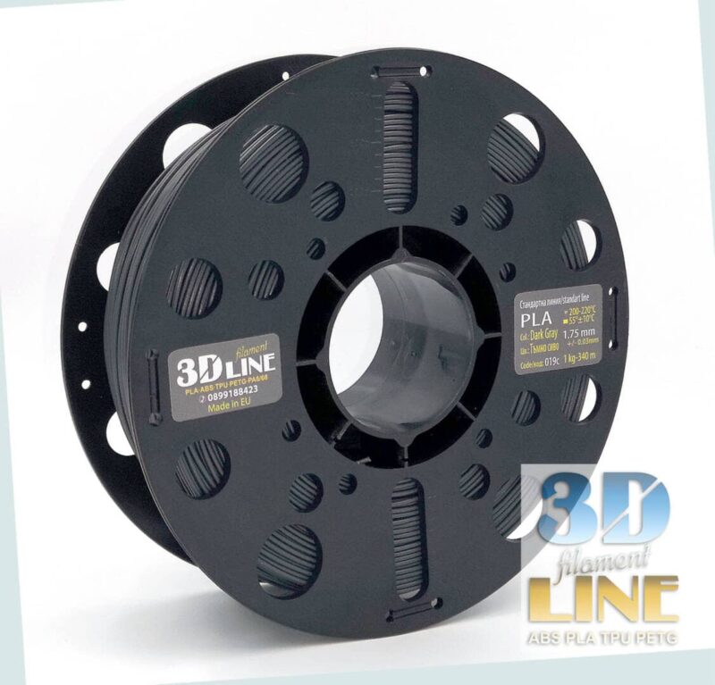 PLA - тъмно сиво 3DLine (произведено в България)