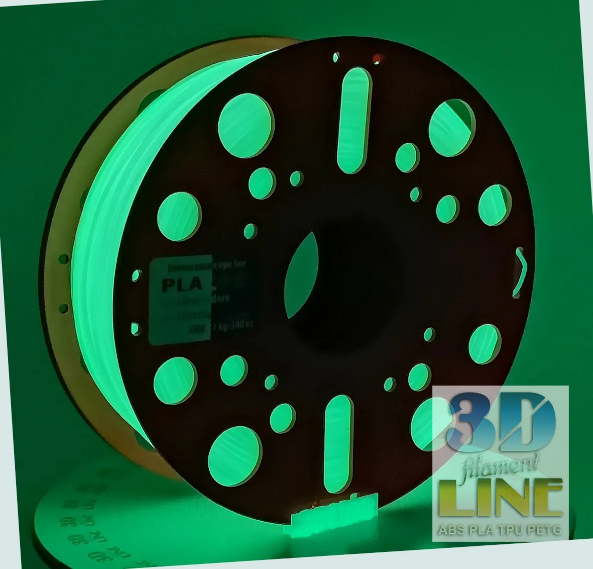 PLA - Strălucește în întuneric / lumină verde - 3DLine (fabricat în Bulgaria) - imagine 3