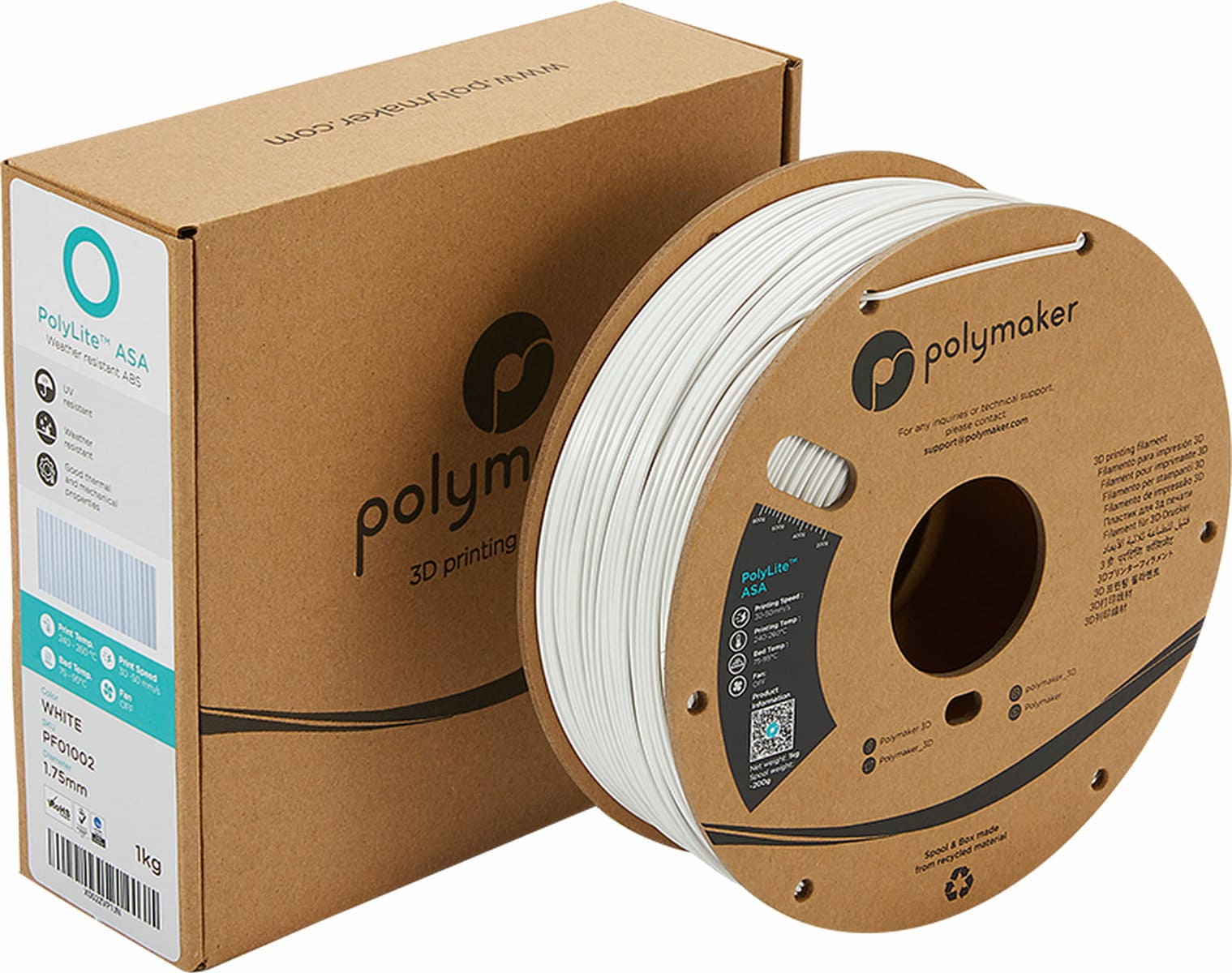 PolyLite ASA alb 1000g Polymaker - imagine 3