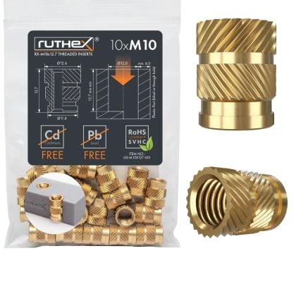 Set de inserții M10 - 10 buc. - Ruthex