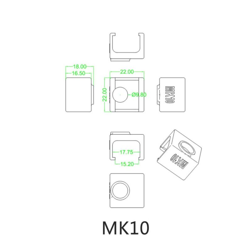Manșon de silicon pentru MK10 Hotend - imagine 4